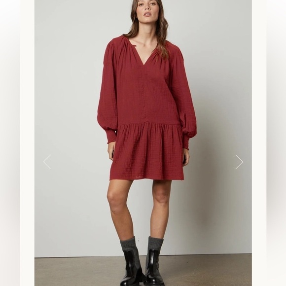 VELVET By Graham & Spencer, Viviana Cotton Gauze Dress, Long Sleeve, Size XL - Picture 10 of 11